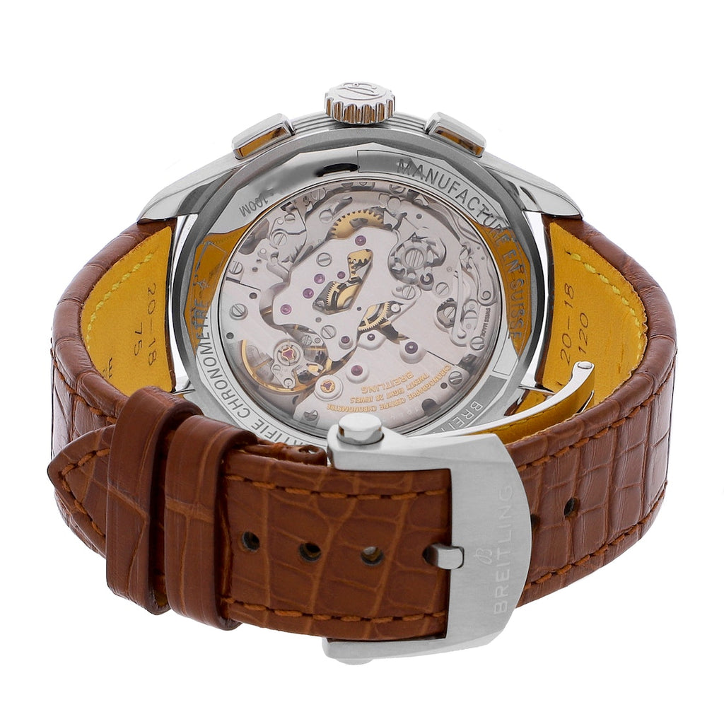 Breitling Premier B09 Chronograph 40 Green Dial Brown Leather Strap Watch for Men - AB0930D31L1P1 Buy Now By Breitling