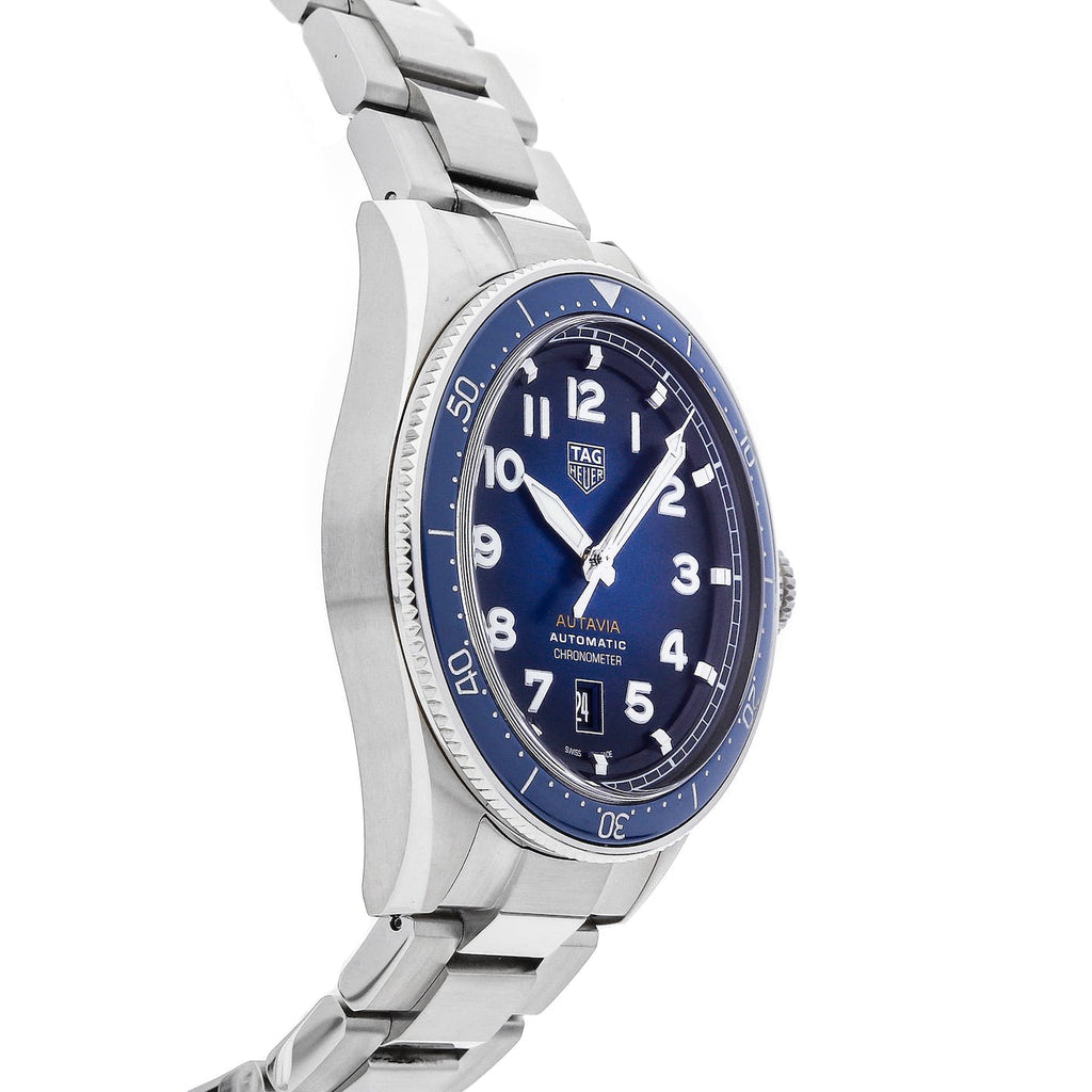 Tag Heuer Autavia Automatic Blue Dial Silver Steel Strap Watch for Men - WBE5116.EB0173 Buy Now By Tag Heuer