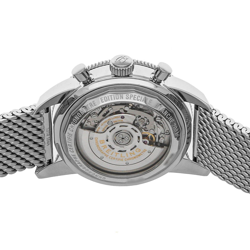 Breitling Superocean Heritage B01 Chronograph 44 Blue Dial Silver Mesh Bracelet Watch for Men - AB0162161C1A1 Buy Now By Breitling