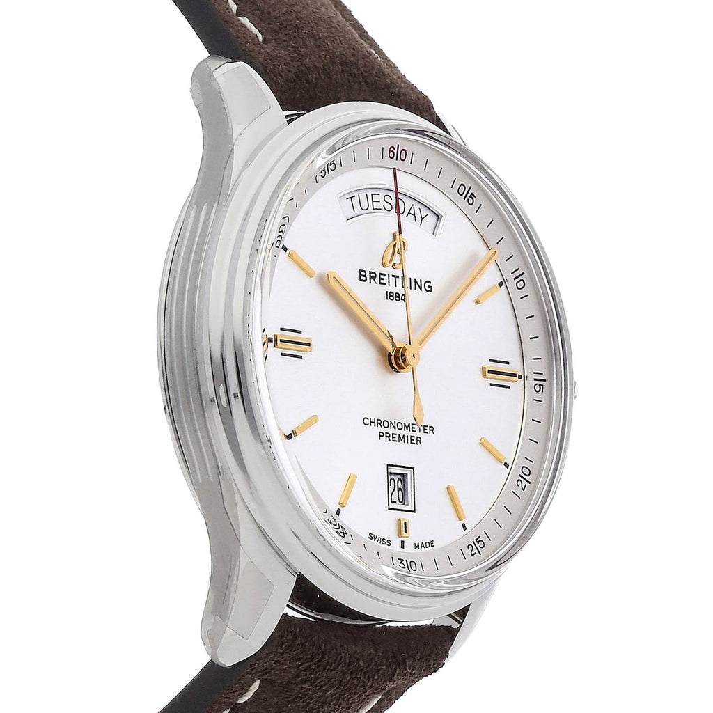 Breitling Premier Automatic Chronometer 40mm Silver Dial Mens Watch - A45340211G1X3 Buy Now By Breitling