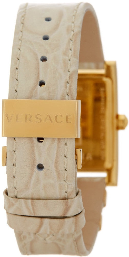 Versace DV-25 Gold Dial Off White Leather Strap Watch for Women - VQF030015 Buy Now By Versace