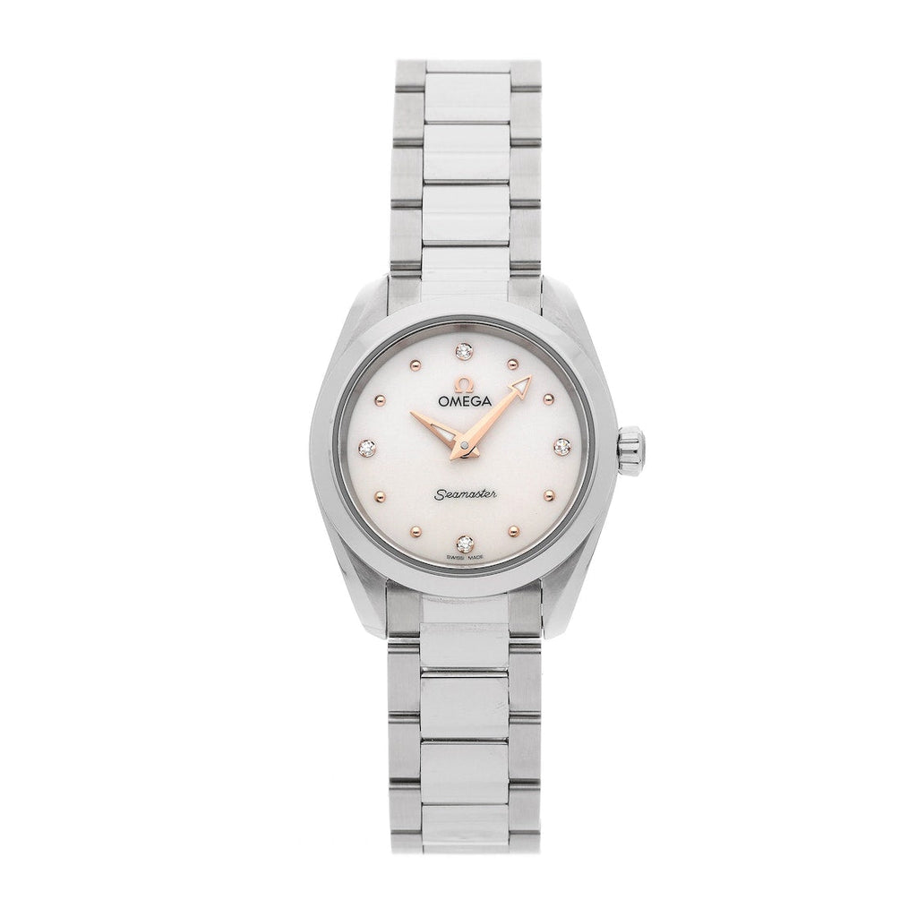 Omega Seamaster Aqua Terra Quartz Diamond Silver Dial Silver Steel Strap Watch for Women - 220.10.28.60.54.001 Buy Now By Omega