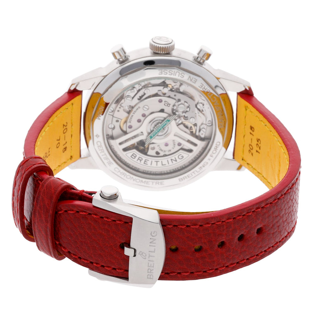 Breitling Top Time B01 Ford Thunderbird White Dial Red Leather Strap Watch for Men - AB01766A1A1X1 Buy Now By Breitling