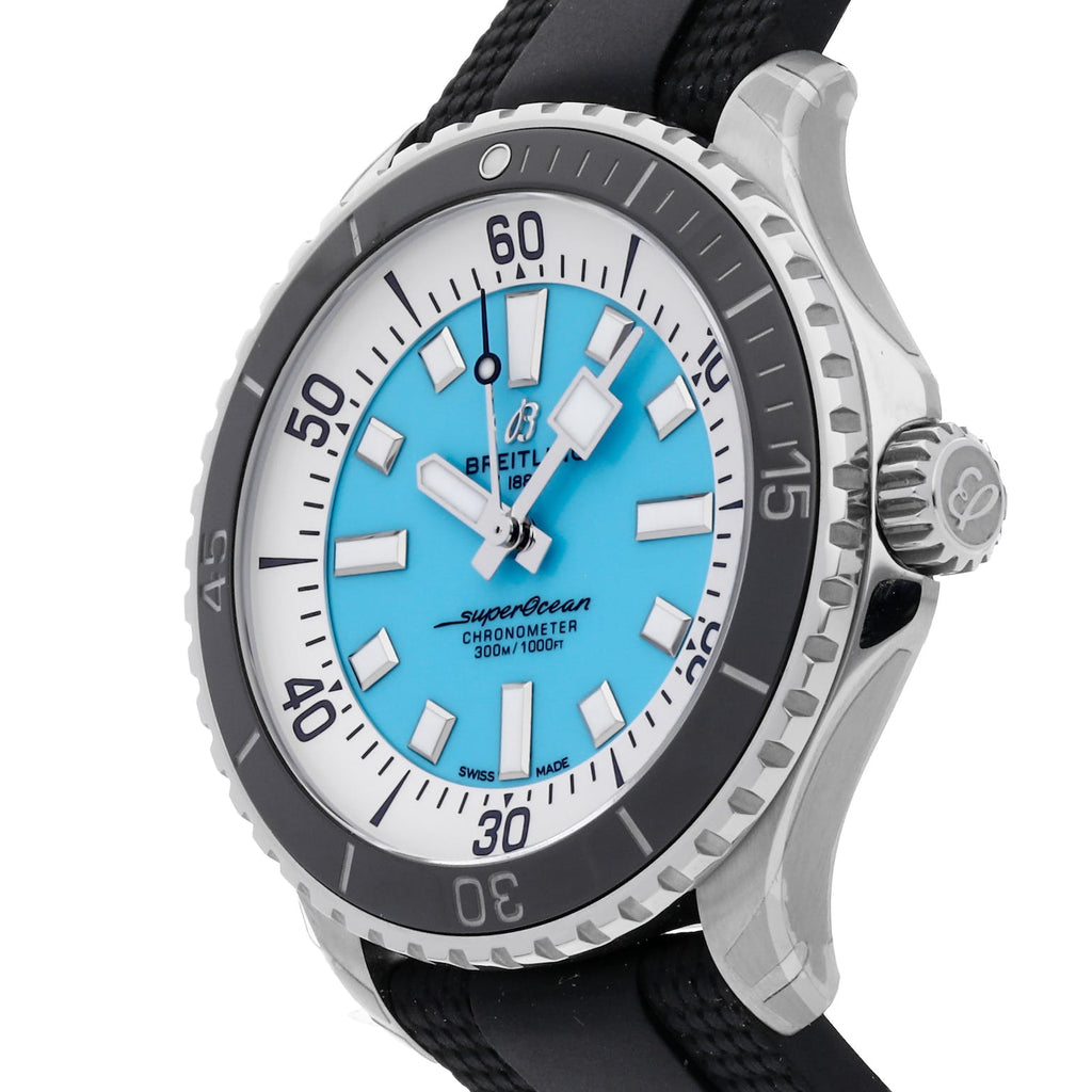 Breitling Superocean Automatic 44 Turquoise Dial Black Rubber Strap Watch for Men - A17376211L2S1 Buy Now By Breitling