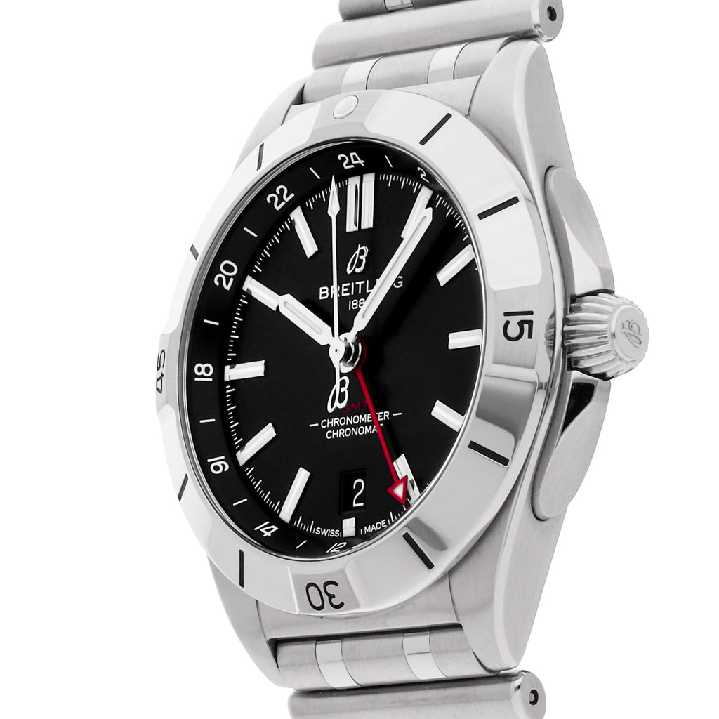 Breitling Chronomat GMT 40 Automatic Black Dial Silver Steel Strap Watch for Men - A32398101B1A1 Buy Now By Breitling