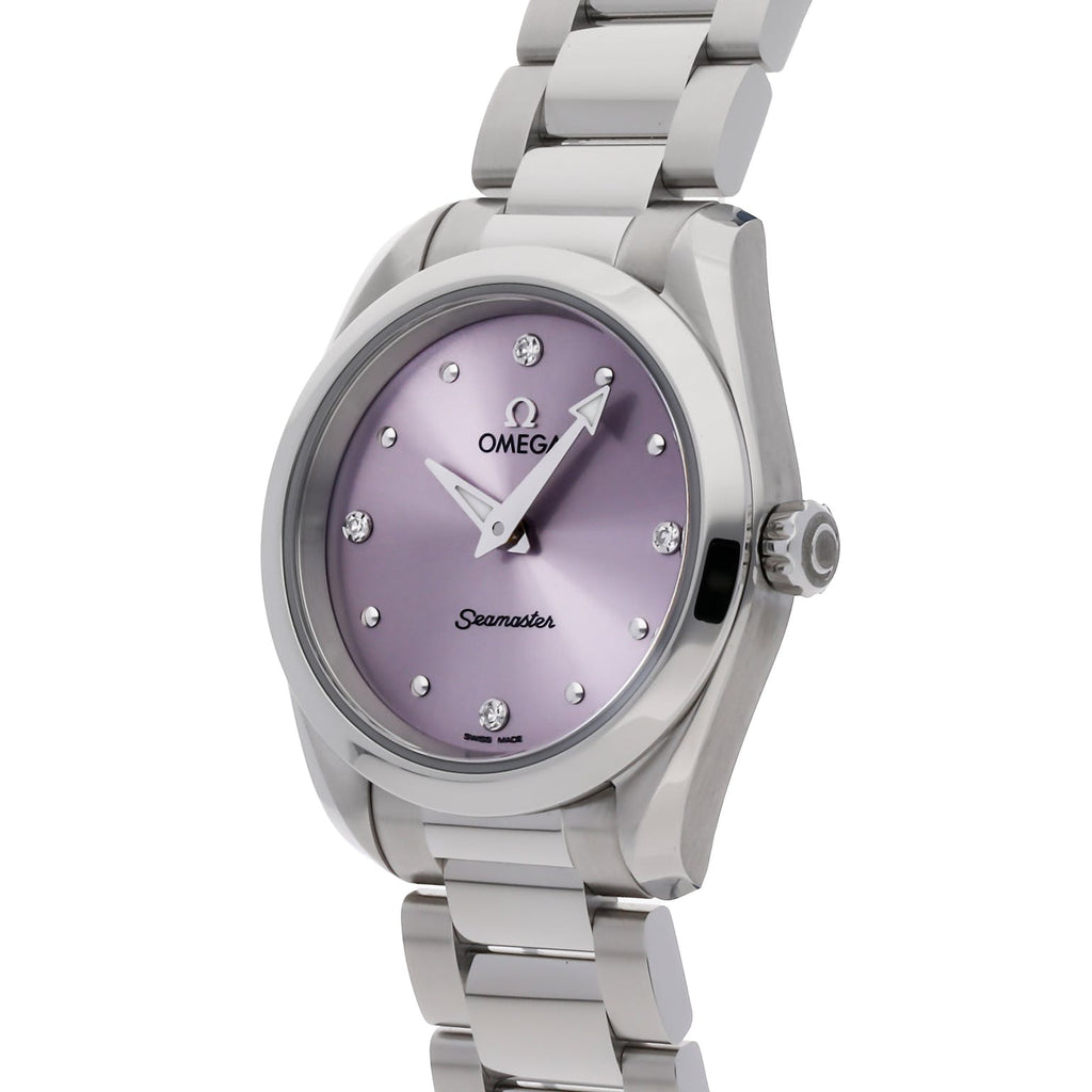 Omega Seamaster Aqua Terra Quartz Purple Dial Silver Steel Strap Watch for Women - 220.10.28.60.60.001 Buy Now By Omega