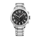 Tommy Hilfiger Trent Chronograph Black Dial Silver Steel Strap Watch for Men - 1791054 Buy Now By Tommy Hilfiger