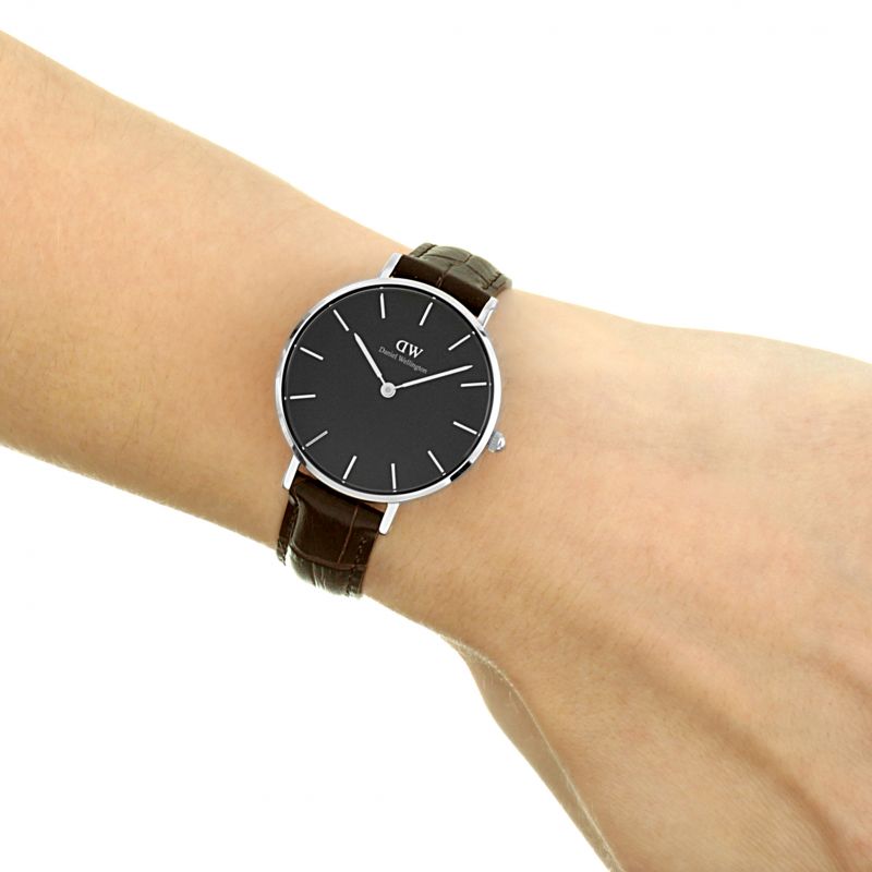 Daniel Wellington Classic Petite York Black Dial Brown Leather Strap Watch For Women - DW00100182 Buy Now By Daniel Wellington