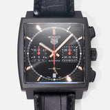 Tag Heuer Monaco Automatic Chronograph Black Dial Black Leather Strap Watch for Men - CBL2180.FC6497 Buy Now By Tag Heuer
