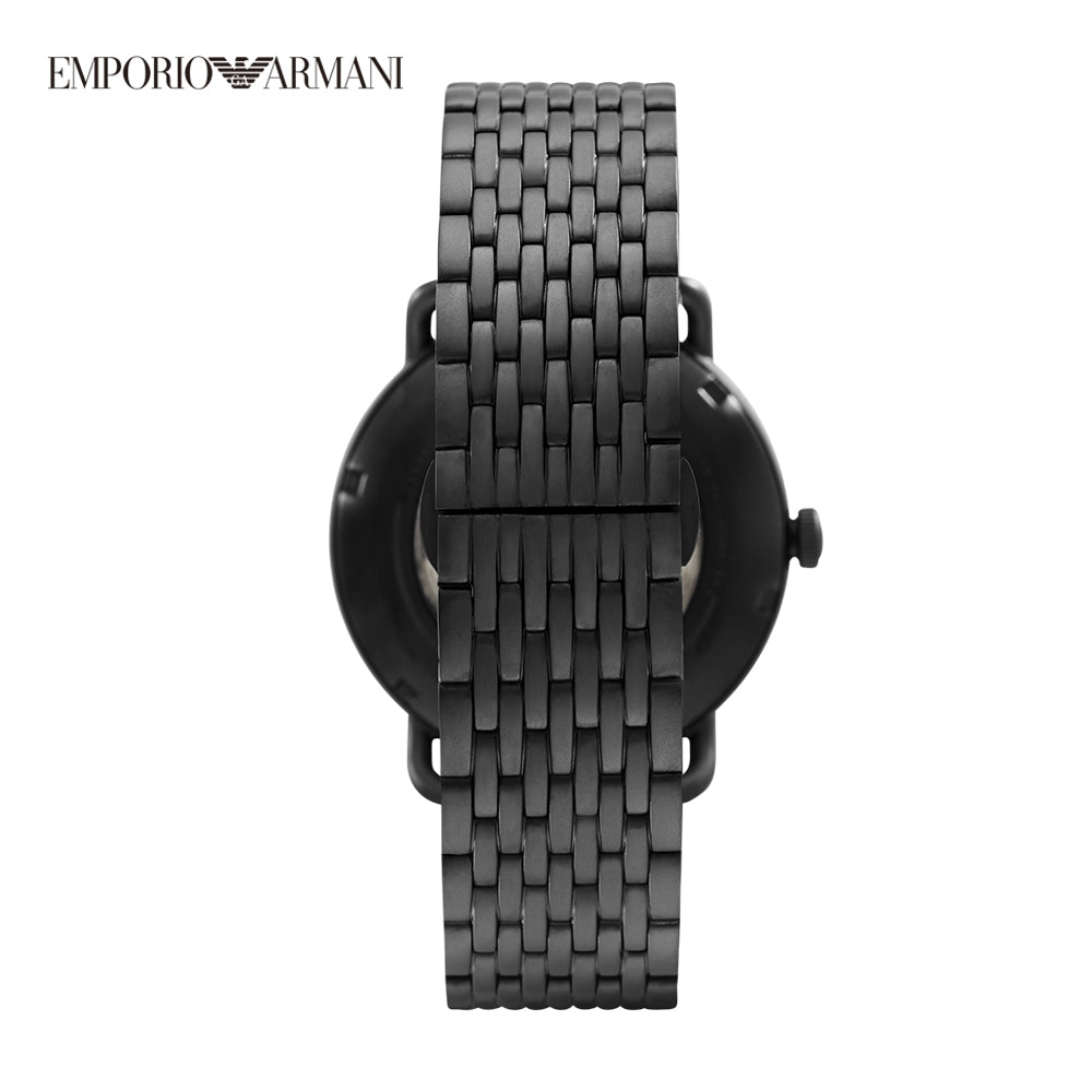 Emporio Armani Automatic Multifunction Black Dial Black Mesh Bracelet Watch For Men - AR60025 Buy Now By Emporio Armani