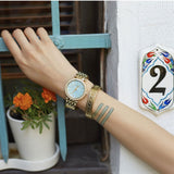 Michael Kors Darci Analog Mother of Pearl Green Dial Gold Steel Strap Watch For Women - MK3498 Buy Now By Michael Kors