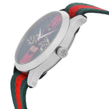 Gucci Le Marche des Merveilles Red & Green Dial Red & Green Nylon Strap Unisex Watch - YA1264060 Buy Now By Gucci