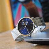 Tommy Hilfiger Brooklyn Quartz Blue Dial Silver Mesh Bracelet Watch for Men - 1791505 Buy Now By Tommy Hilfiger