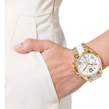 Michael Kors Bradshaw Chronograph White Dial Two Tone Steel Strap Watch For Women - MK5743 Buy Now By Michael Kors