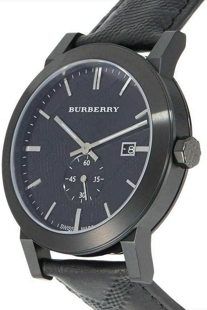 Burberry The City Black Dial Black Leather Strap Watch for Men - BU9906 Buy Now By Burberry