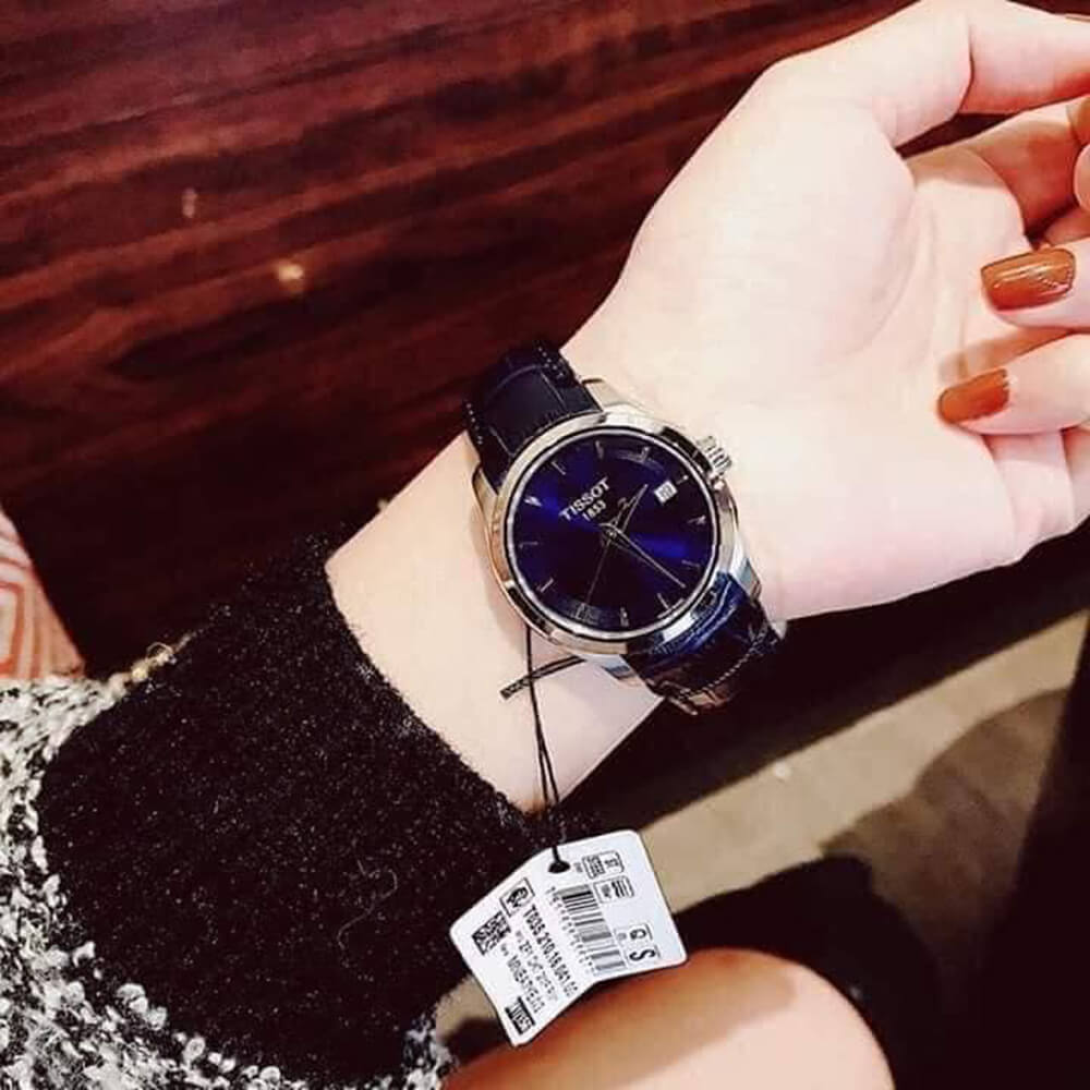 Tissot Couturier Lady Blue Dial Blue Leather Strap Watch for Women - T035.210.16.041.00 Buy Now By Tissot