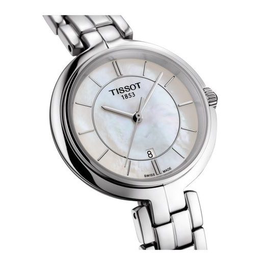 Tissot T Lady Flamingo Diamonds White Dial Silver Steel Strap Watch For Women - T094.210.11.116.01 Buy Now By Tissot