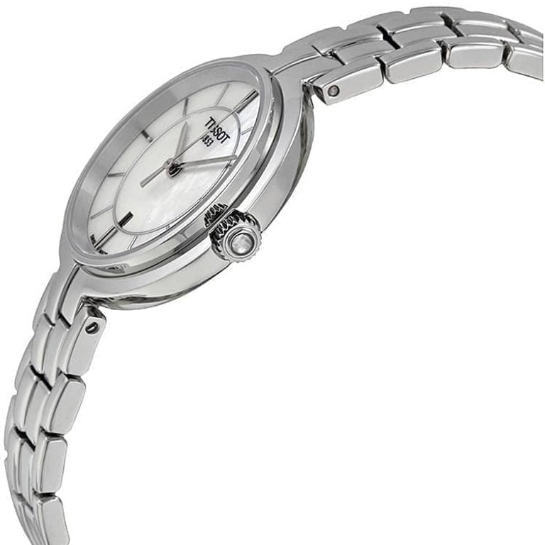 Tissot T Lady Flamingo Mother of Pearl White Dial Silver Steel Strap Watch For Women - T094.210.11.111.00 Buy Now By Tissot