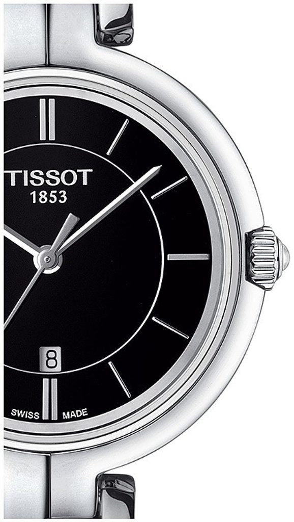 Tissot T Trend Flamingo Black Dial Silver Steel Strap Watch For Women - T094.210.11.051.00 Buy Now By Tissot