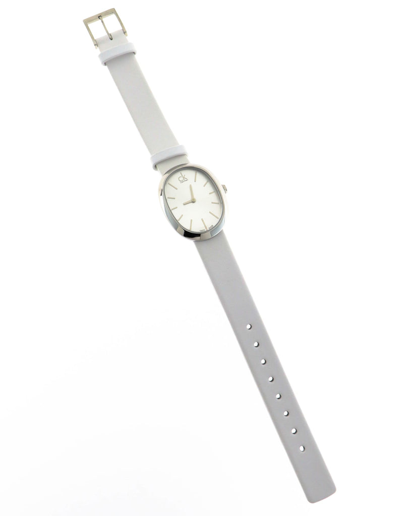 Calvin Klein Incentive White Dial White Leather Strap Watch for Women - K3P231L6 Buy Now By Calvin Klein