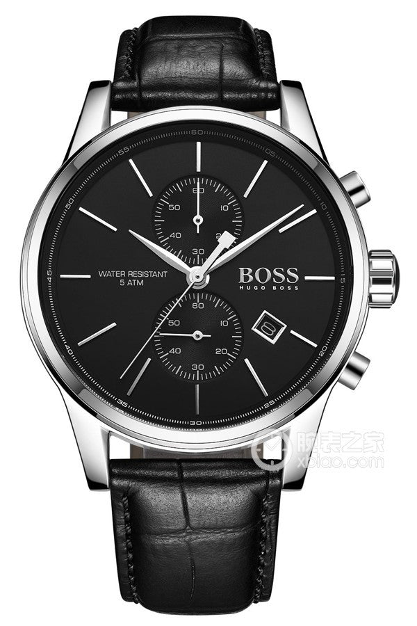 Hugo Boss Jet Black Dial Black Leather Strap Watch for Men - 1513279 Buy Now By Hugo Boss