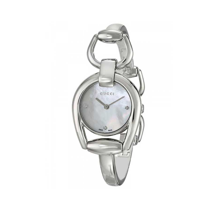 Gucci Horsebit Collection Diamonds Mother of Pearl Dial Silver Steel Strap Watch For Women - YA139506 Buy Now By Gucci