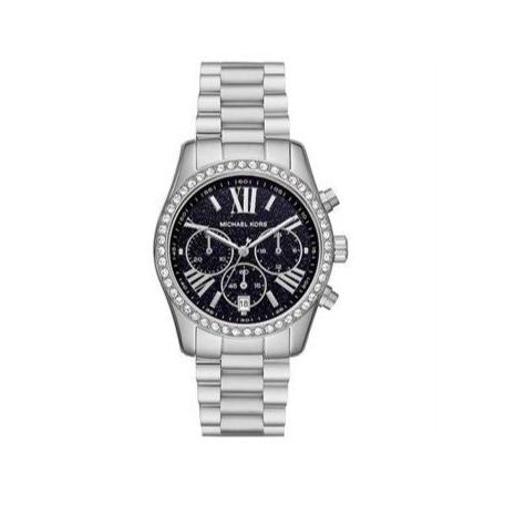Michael Kors Lexington Chronograph Black Dial Silver Steel Strap Watch For Women - MK7277 Buy Now By Michael Kors