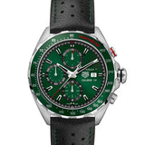 Tag Heuer Formula 1 Calibre 16 Automatic Chronograph Green Dial Black Leather Strap Watch for Men - CAZ2016.FC6473 Buy Now By Tag Heuer