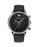 Emporio Armani Classic Chronograph Black Dial Black Leather Strap Watch For Men - AR1733 Buy Now By Emporio Armani