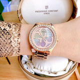 Guess G Twist Diamonds Rose Gold Dial Rose Gold Steel Strap Watch For Women - W1201L3 Buy Now By Guess