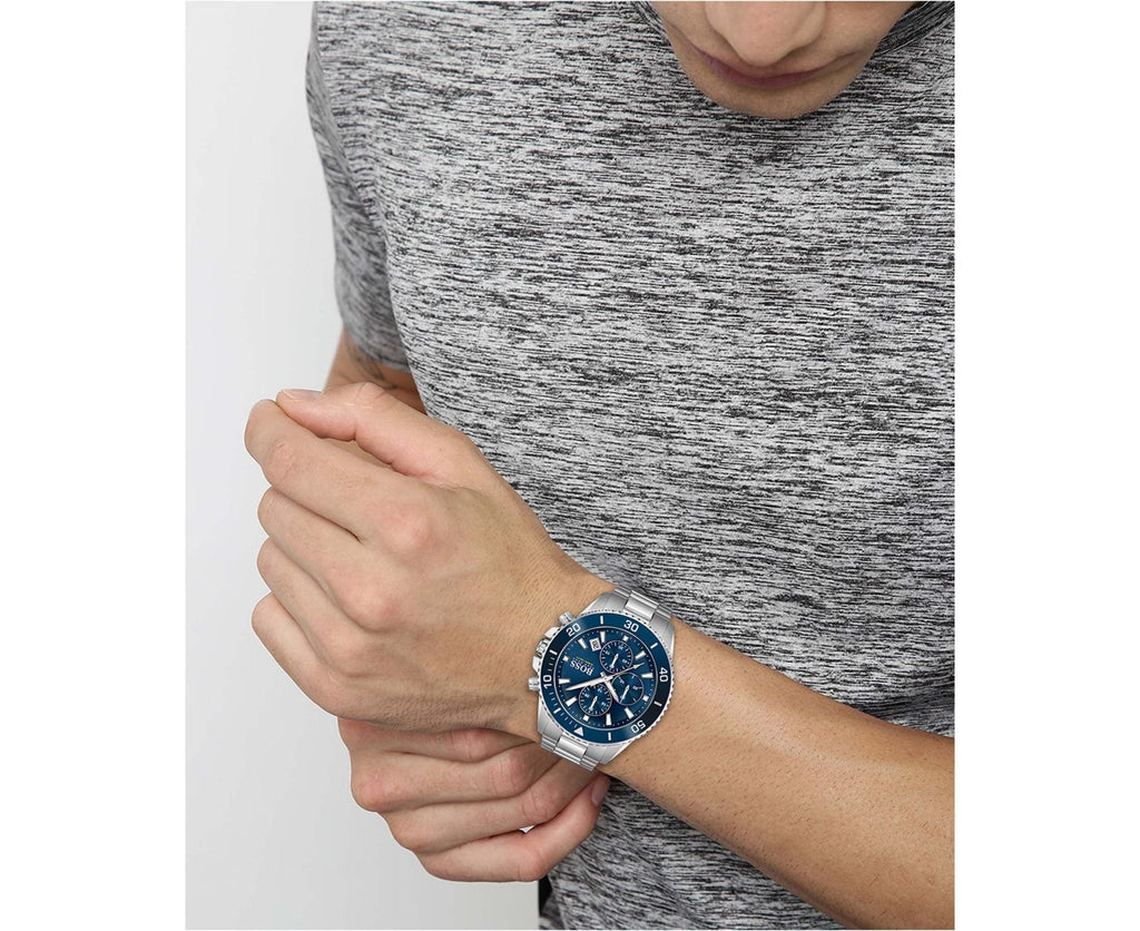 Hugo Boss Grandmaster Blue Dial Silver Steel Strap Watch for Men - 1513884 Buy Now By Hugo Boss