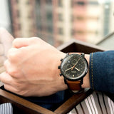 Fossil Goodwin Luggage Chronograph Black Dial Brown Leather Strap Watch for Men - FS5501 Buy Now By Fossil