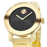 Movado Bold Black Dial Gold Steel Strap Unisex Watch - 3600397 Buy Now By Movado