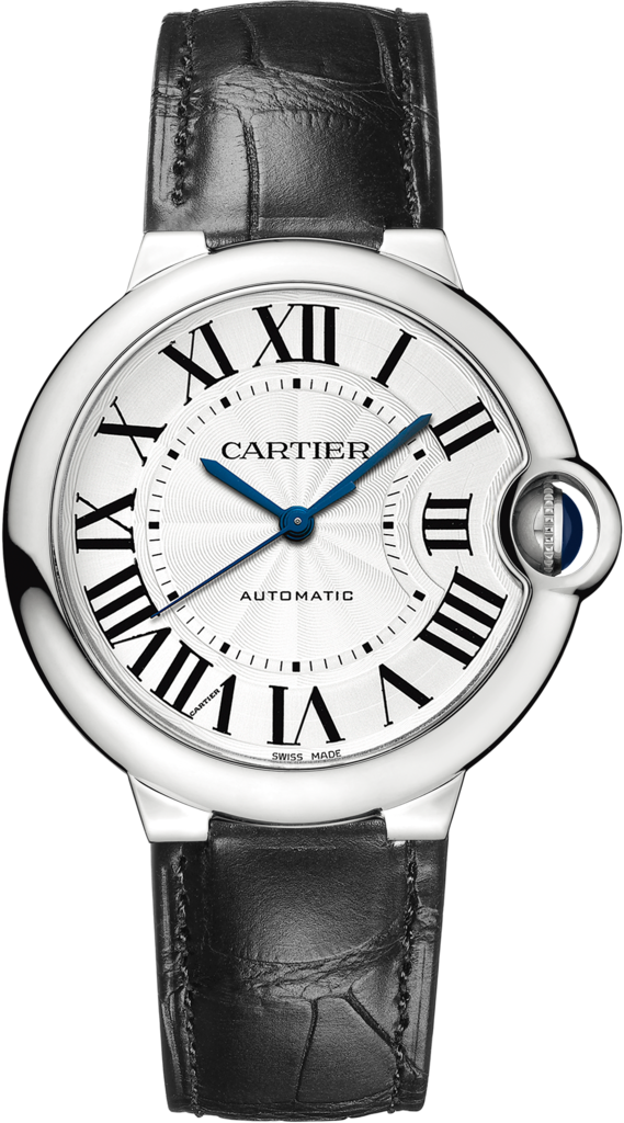 Cartier Ballon Bleu De Cartier Silver Dial Black Leather Strap Watch for Women - WSBB0028 Buy Now By Cartier