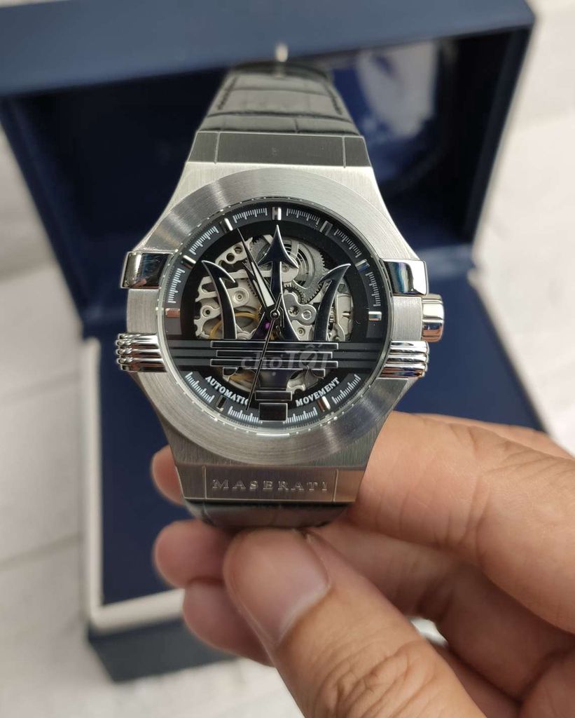 Maserati Potenza Automatic Black Dial Black Leather Strap Watch For Men - R8821108001 Buy Now By Maserati