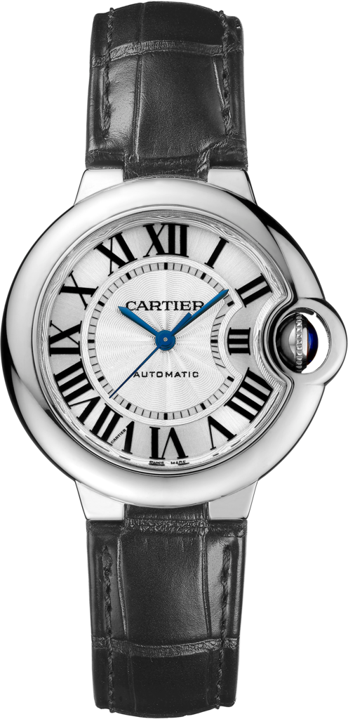 Cartier Ballon Bleu De Cartier Silver Dial Black Leather Strap Watch for Women - WSBB0030 Buy Now By Cartier