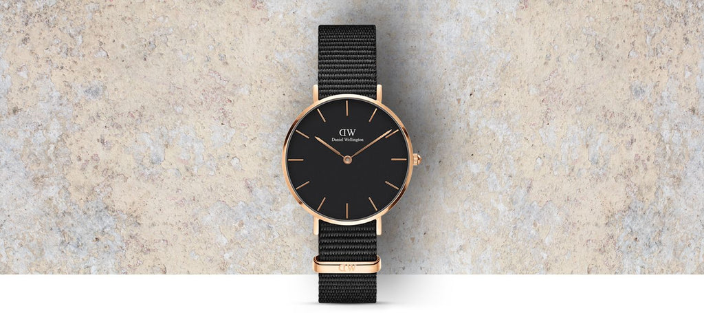 Daniel Wellington Classic Petite Cornwall Black Dial Black NATO Strap Watch For Women - DW00100215 Buy Now By Daniel Wellington