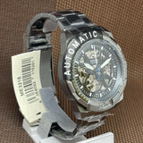 Fossil Bronson Automatic Skeleton Black Dial Grey Steel Strap Watch for Men - ME3218 Buy Now By Fossil