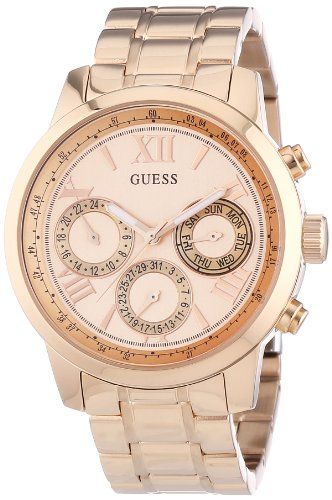 Guess Sunrise Quartz Rose Gold Dial Rose Gold Steel Strap Watch For Women - W0330L2 Buy Now By Guess