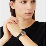 Emporio Armani Rosa Two Hand Black Dial Black Leather Strap Watch For Women - AR11493 Buy Now By Emporio Armani