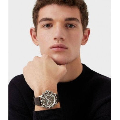 Emporio Armani Diver Chronograph Brown Dial Brown Leather Strap Watch For Men - AR11486 Buy Now By Emporio Armani