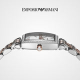 Emporio Armani Gianni T Bar White Mother Of Pearl Dial Two Tone Steel Strap Watch For Women - AR11519 Buy Now By Emporio Armani