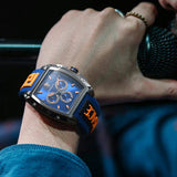 Versace Iconic Dominus Chronograph Blue Dial Blue Rubber Strap Watch For Men - VE6H00323 Buy Now By Versace