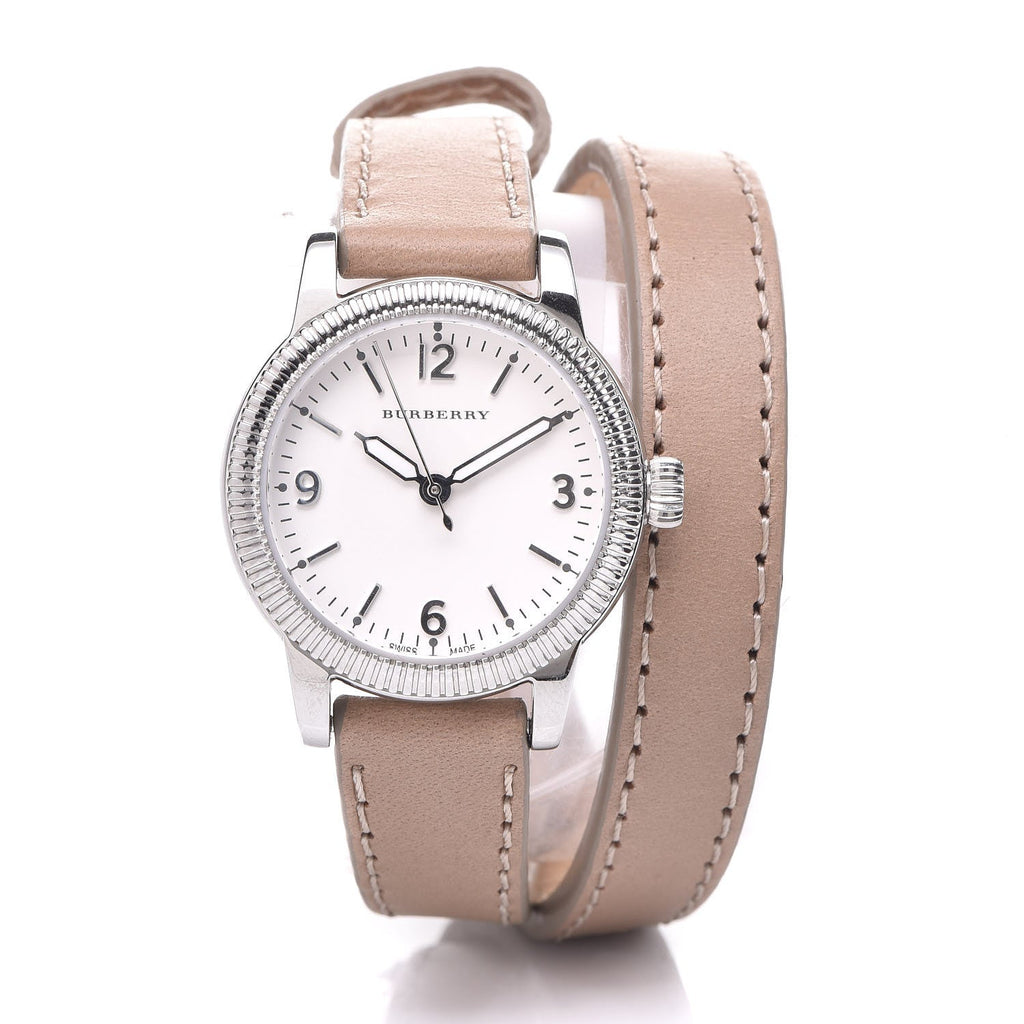 Burberry Utilitarian White Dial Pink Leather Strap Watch for Women - BU7847 Buy Now By Burberry