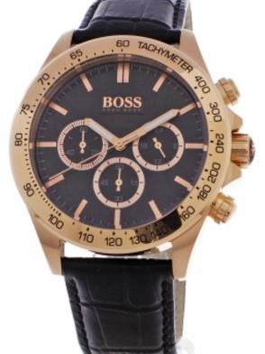 Hugo Boss Ikon Black Dial Black Leather Strap Watch for Men - 1513179 Buy Now By Hugo Boss