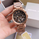 Michael Kors Brecken Chronograph Analog Black Dial Rose Gold Steel Strap Watch For Women - MK8563 Buy Now By Michael Kors