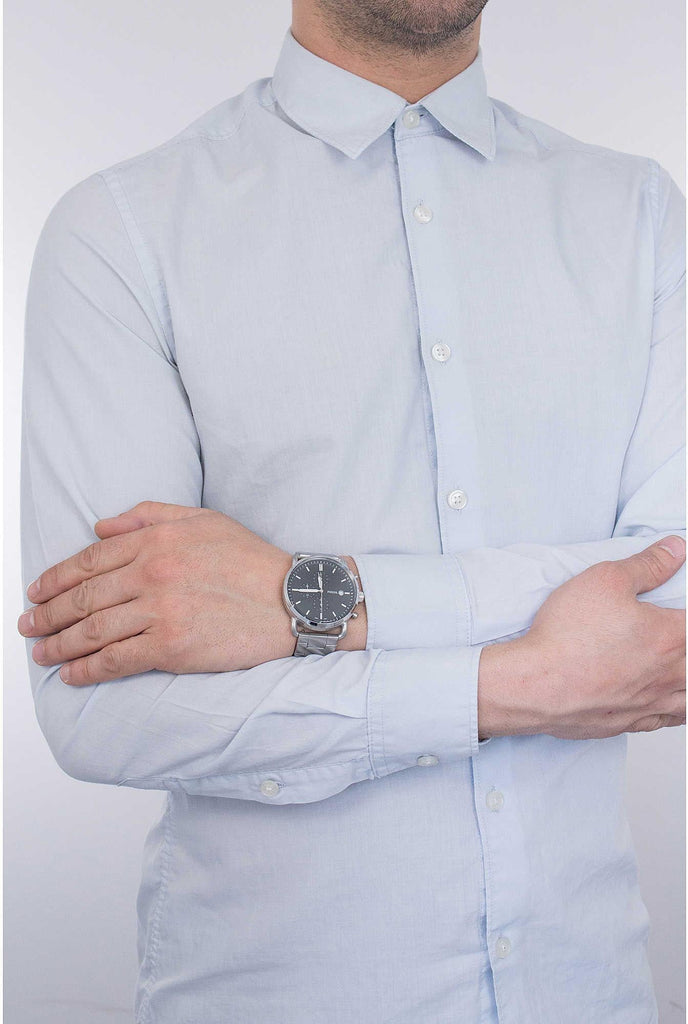 Fossil The Commuter Black Dial Silver Steel Strap Watch for Men - FS5399 Buy Now By Fossil