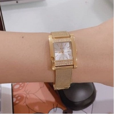 Guess Nouveau Diamonds Rose Gold Dial Rose Gold Mesh Bracelet Watch for Women - W0127L3 Buy Now By Guess