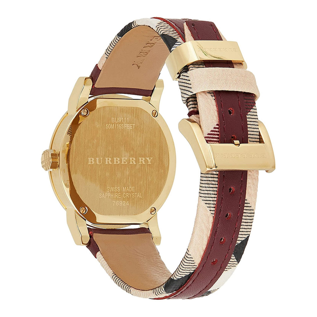 Burberry The City Gold Dial Brown Leather Strap Watch for Women - BU9133 Buy Now By Burberry