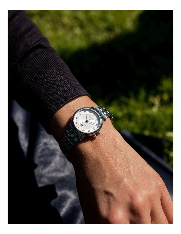 Tissot T Classic Carson Premium White Diamonds Dial Silver Steel Strap Watch for Women - T1222071103600 Buy Now By Tissot